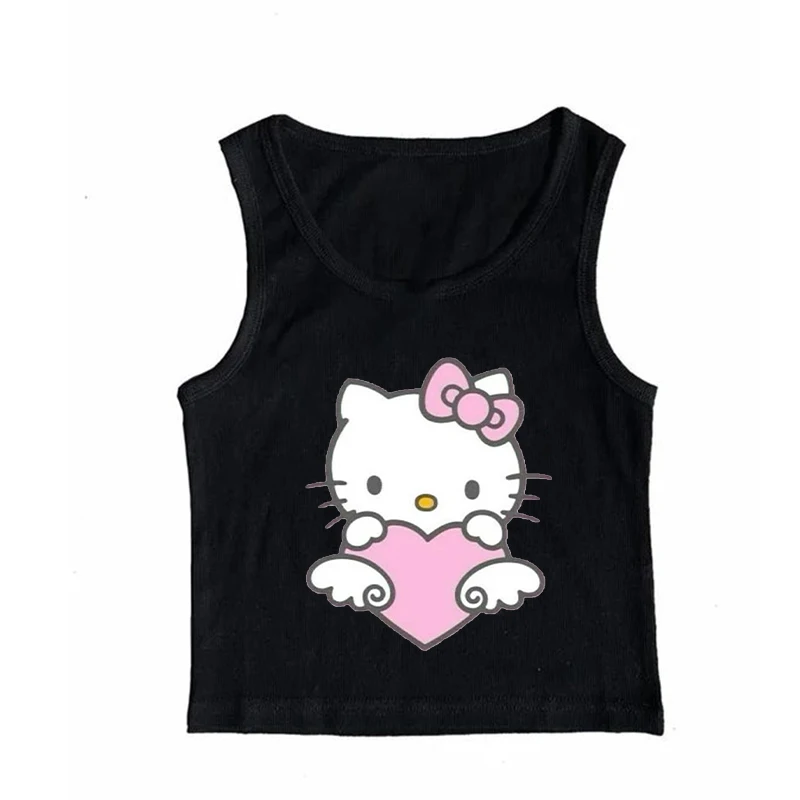 Retro Printed Short Sleeved Summer New Style Niche Design Sense Y2K Hello Kitty Print And Chic T-shirt Slimming Ins Top