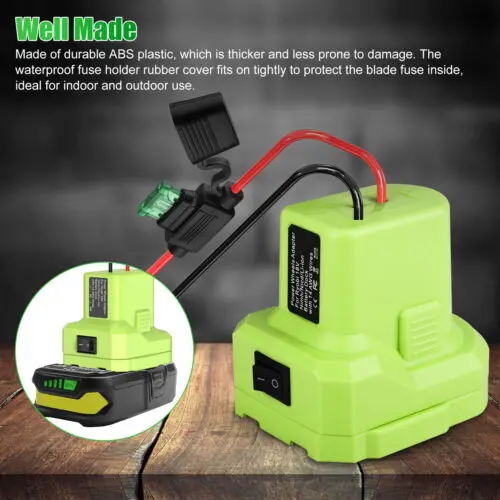 Power Wheels Adaptor for Ryobi 7.2-20V Lithium Ni-MH Battery Dock Power Connector 14 AWG DIY Adapter Tools P108 P107 P102 enlarge