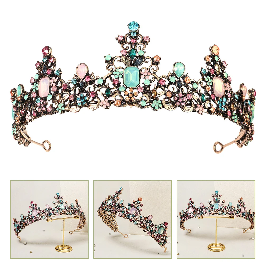 

Crown Headband Tiara Wedding Hair Accessories Women Prom Headpiece Tiaras Bridal Alloy Dance Party Retro