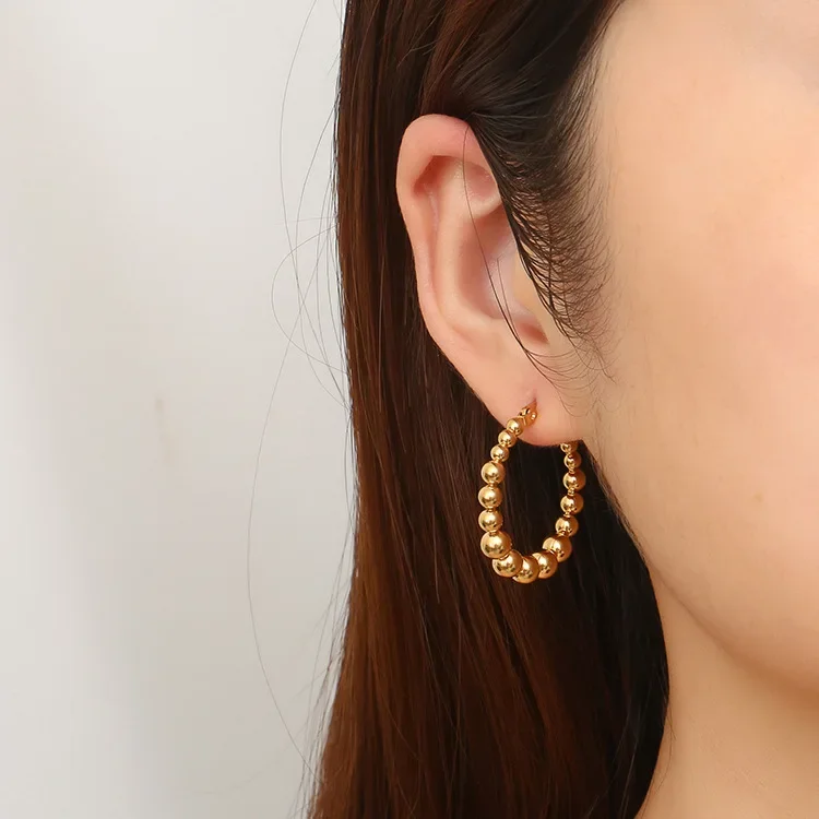 Showfay простые шикарные серьги-кольца из нержавеющей стали золотого цвета для