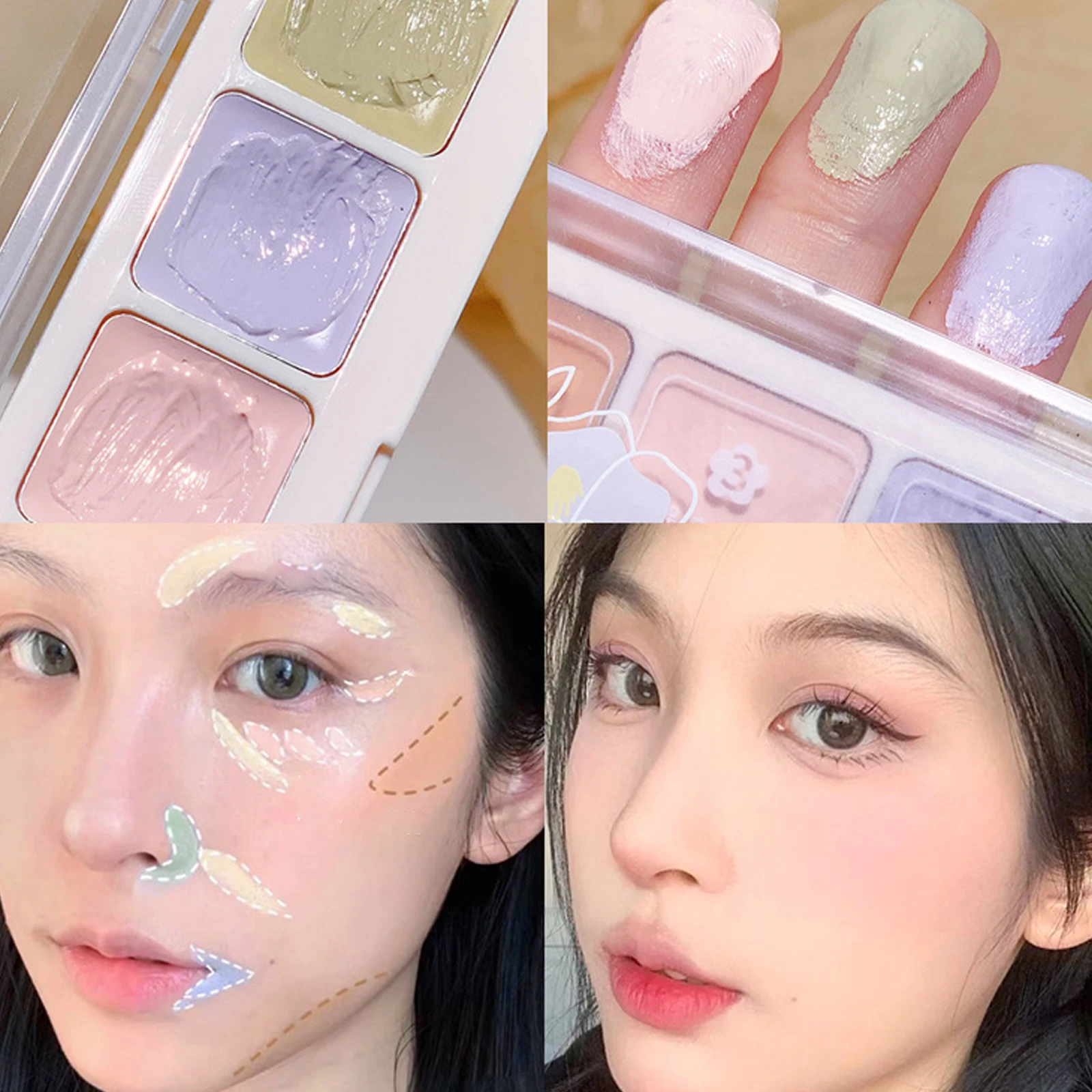 

5 Colors Concealer Palette Moisturize Natural Facial Cream Cover Dark Circles Acne Professional Makeup Cosmetic Even Skin Tone