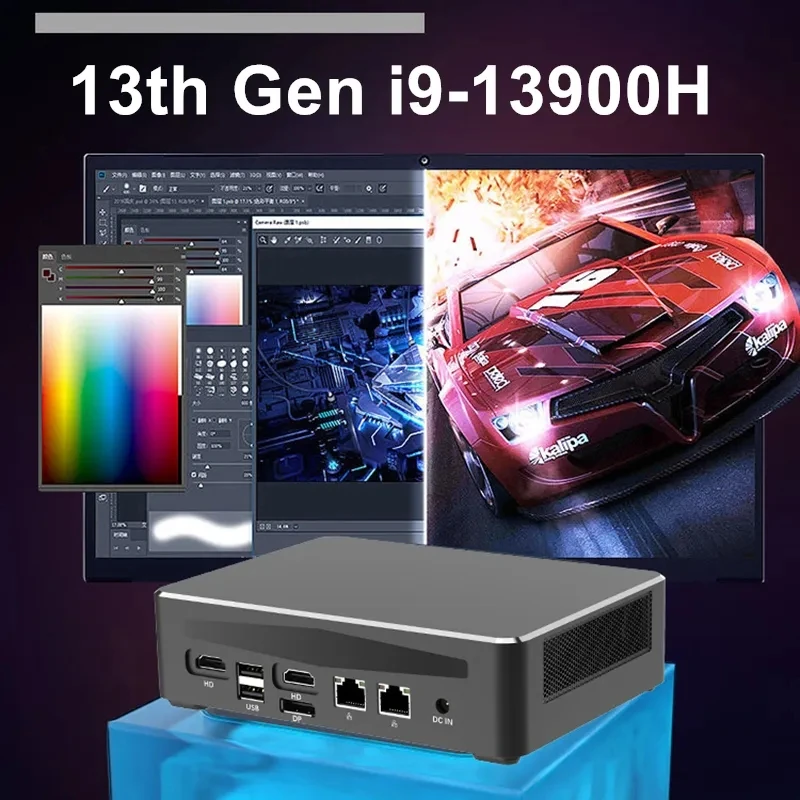 

Topton V600 13th Gen i9 13900H Intel Gaming Mini PC Gamer NUC 2*2.5G LAN Windows 11 2*DDR4 2*PCIE4.0 Desktop Mini Computer WiFi6