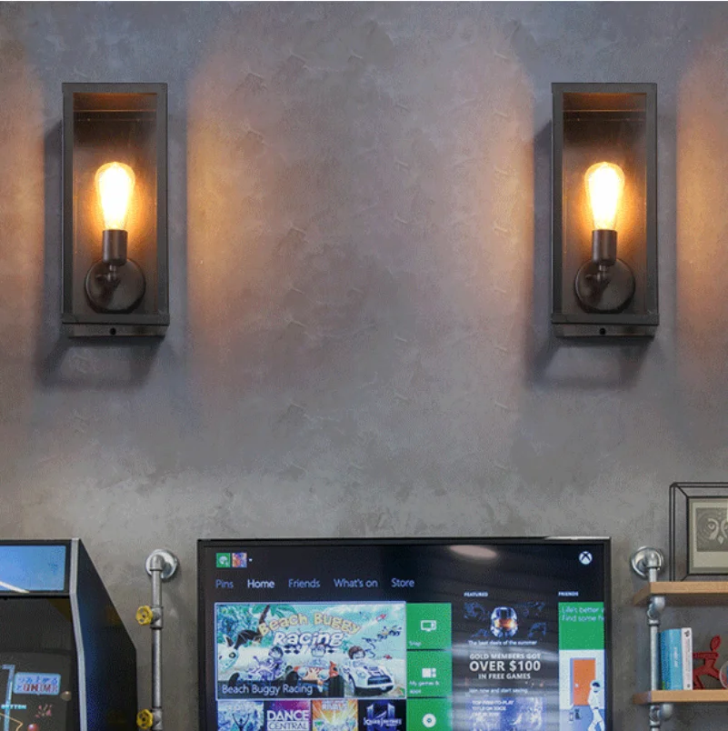 

American loft industrial wall lamp living room bedroom bedside outdoor bar hallway staircase lamp iron wall lamp