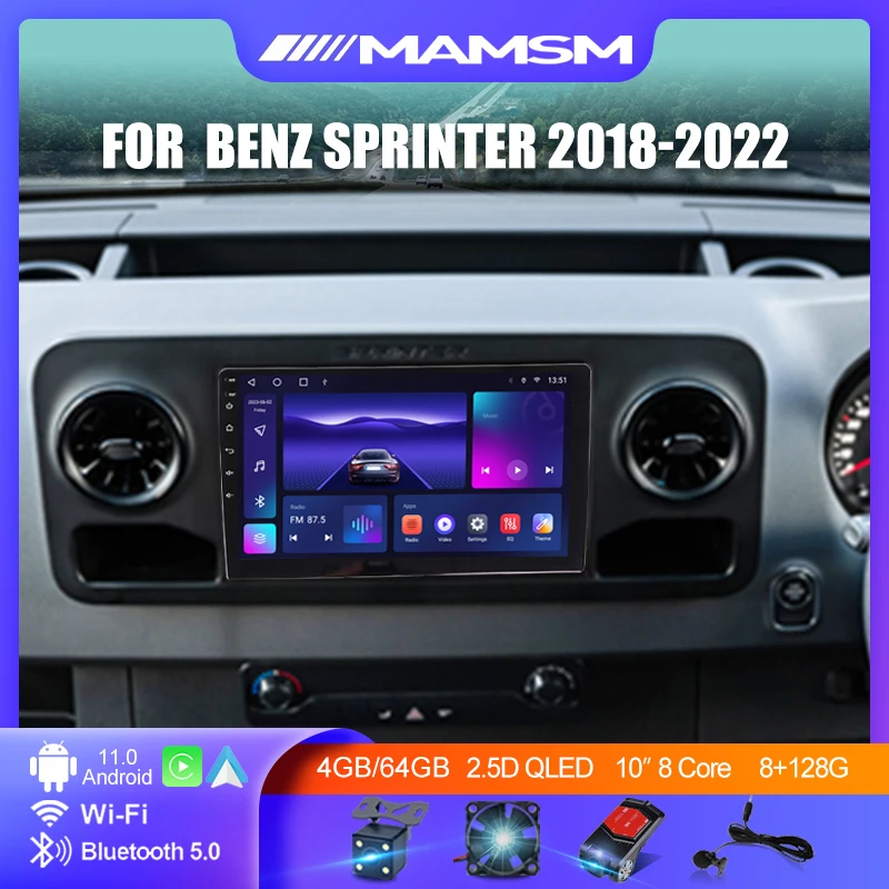 

For Benz Sprinter 907 910 2018-2022 Android 11 Car Radio Multimedia Video Navigation 2 Din Stereo DVD Head Unit Speaker Carplay