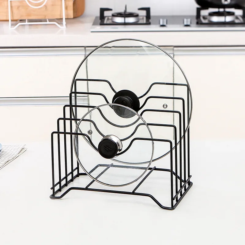 

Metal Pot Lid Holder Storage Rack Chopping Board Organizer Pot Lids Racks Stove Stand Holder Shelf Pantry Kitchen Accessories