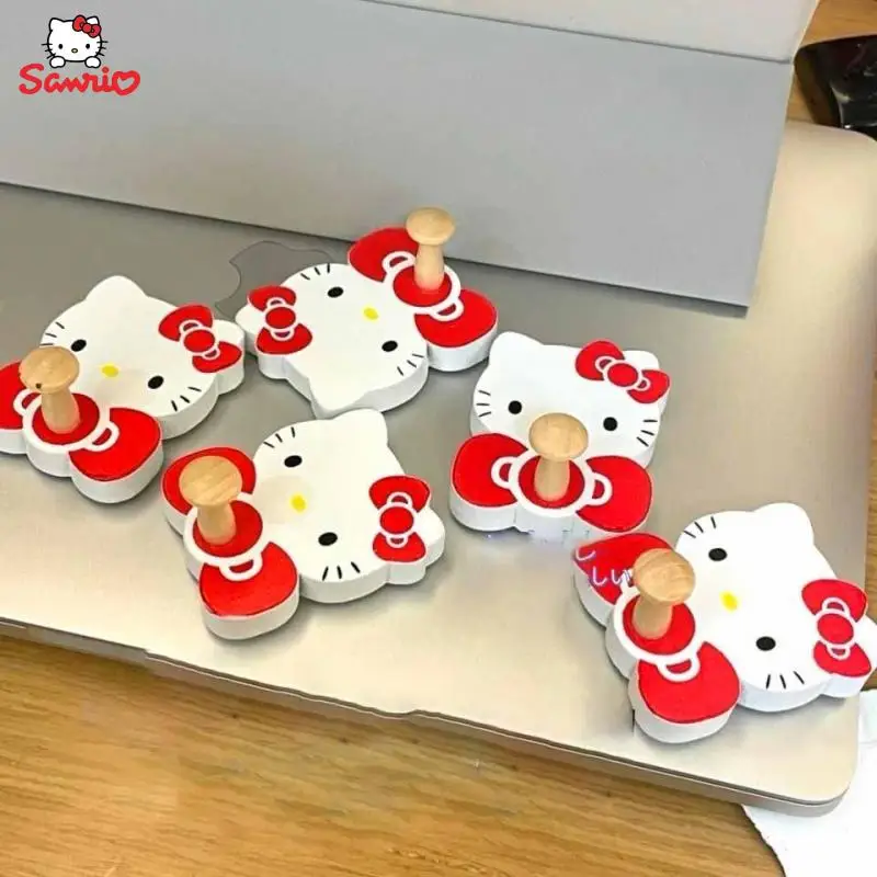 

Kawaii Hello Kitty Wooden Hook Anime Cartoon Sanrio Non-Marking Sticky Hook Room Strong Sticky Hook Decoration Hook Girs Gift