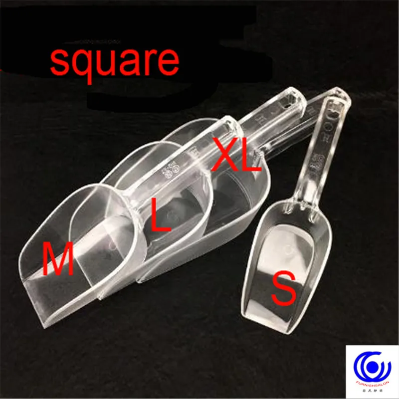 plastic shovel thickened large flour sugar food acrylic food-Grade Transparent Plastic Kitchen Scoops Portable Pet Food Spoon images - 6