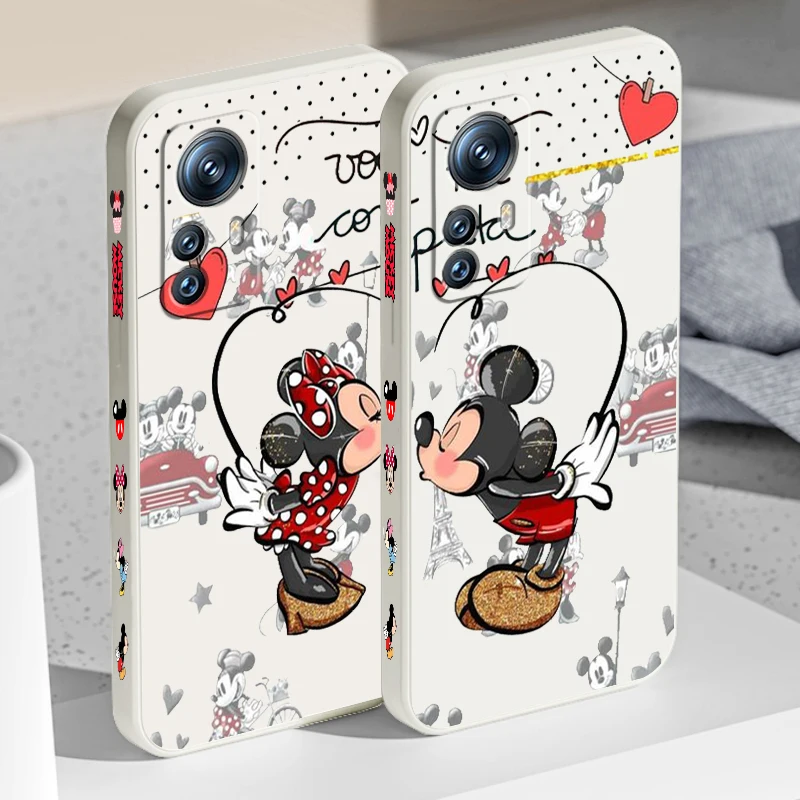 

Couple Cute Art Mickey Minnie For Xiaomi Mi 13 12T 12 11T 11i 11 A3 10T 10 CC9E 9 Pro Lite Ultra 5G Liquid Left Rope Phone Case