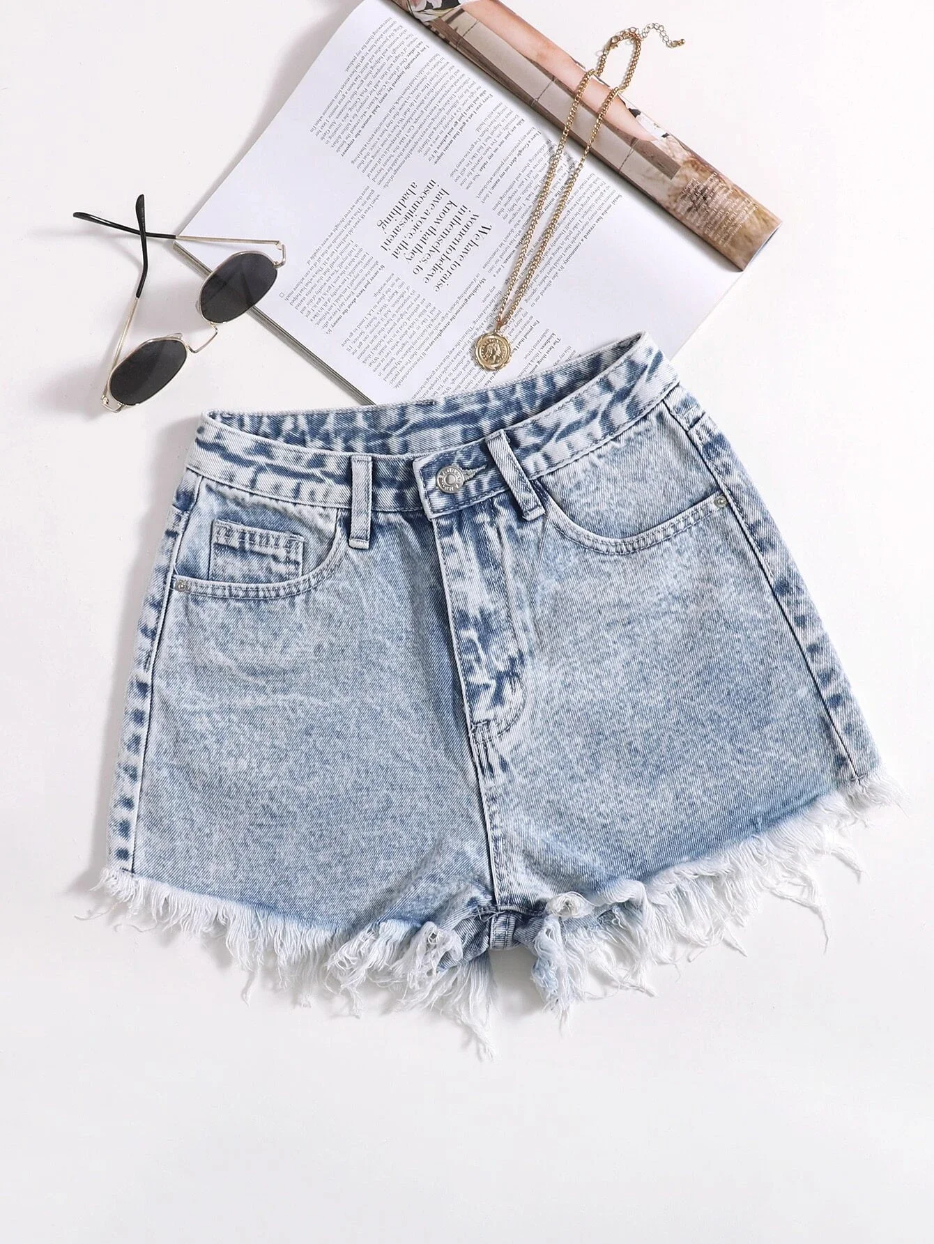 

Raw Hem Denim Shorts
