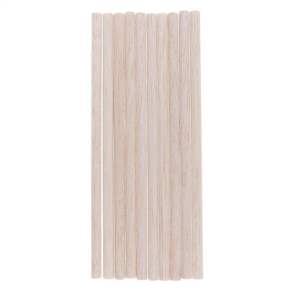 2X 10 Pieces Balsa Wood Unfinished Round Stick Dowel Rod DIY Craft 200mm