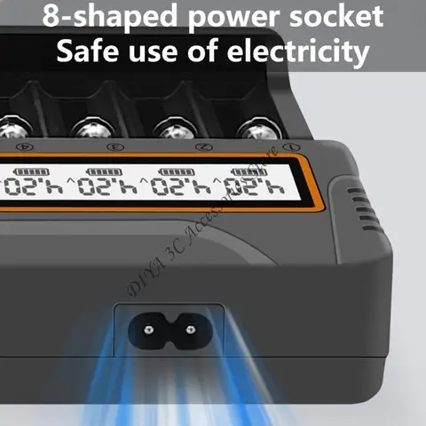 Портативное 12 -слот -зарядное устройство для AA 3A 18650 14500 и больше моделей батареи N7YA