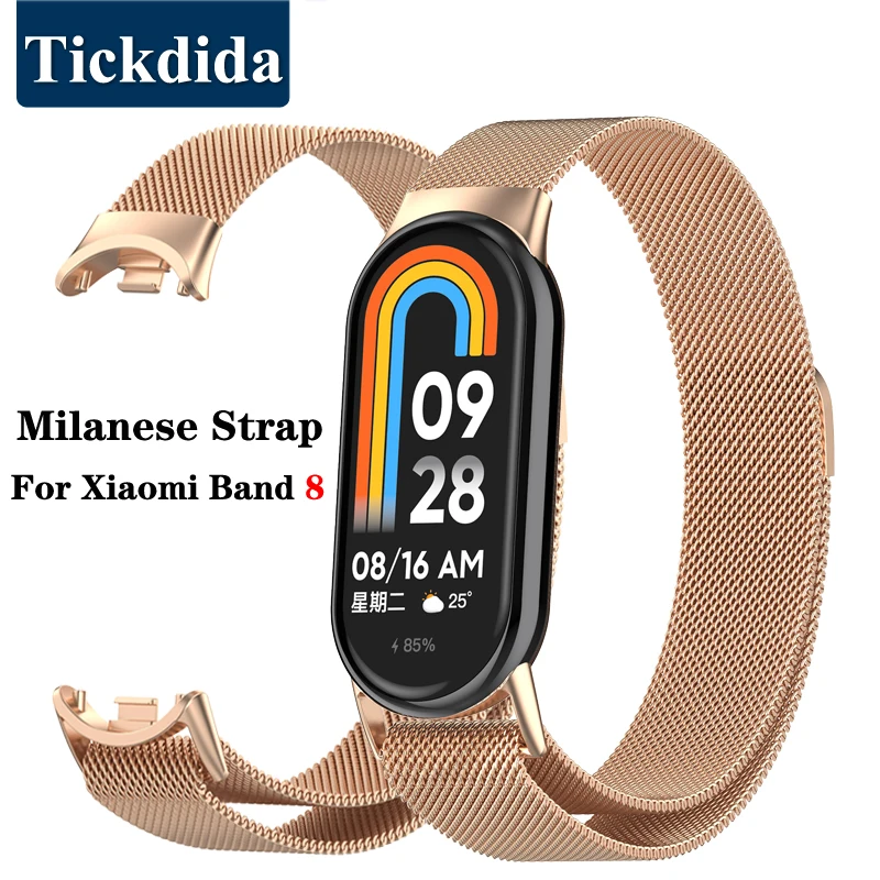 

Milanese Loop Strap for Xiaomi Mi Band 8 NFC Stainless Steel Quick Release Belt Correa Bracelet for Xiaomi Band 8 Accessories