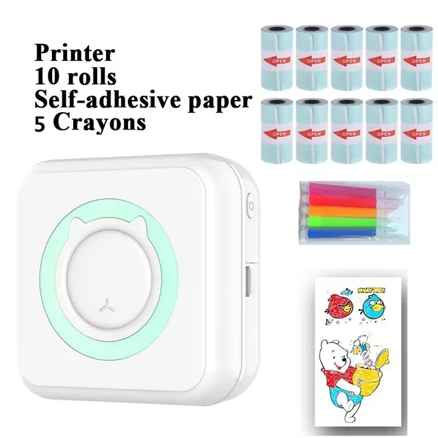 

Thermal Printer Portable Mini Wirelessly BT Connect 200dpi Photo Label Memo Wrong Question Printing with