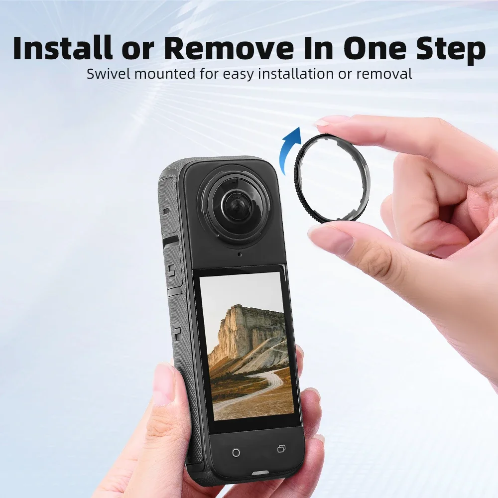 Фото Защита для объектива Flymile для камеры Insta360 X4 вращающаяся оптическая закаленная стеклянная линза защитное зеркало быстроразъемные аксессуары №2