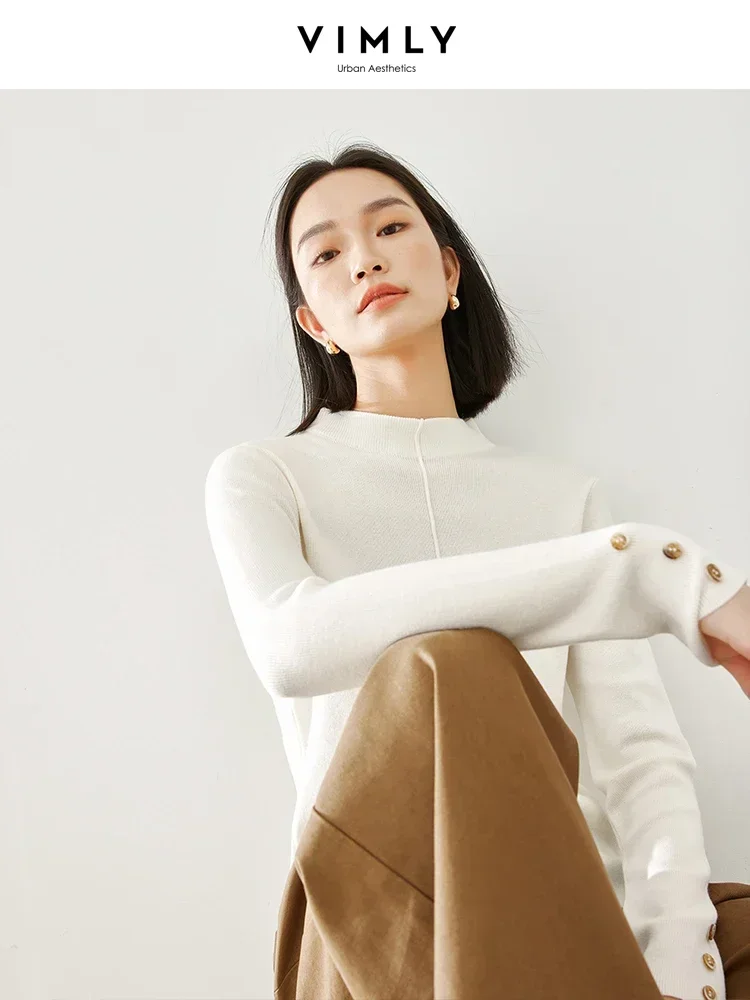 Пуловер женский трикотажный с длинным рукавом на осень и зиму