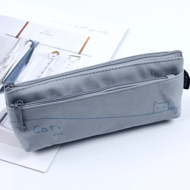 

Школьный пенал из хлопка с мультяшным котом