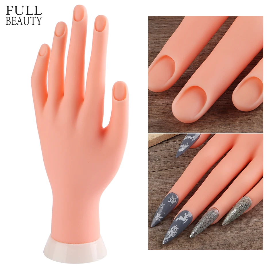 

Силикона ногтя Практика рук для маникюр накладные ногти Учебная модель Гибкая Мягкие Накладные практика ногтей CH2063
