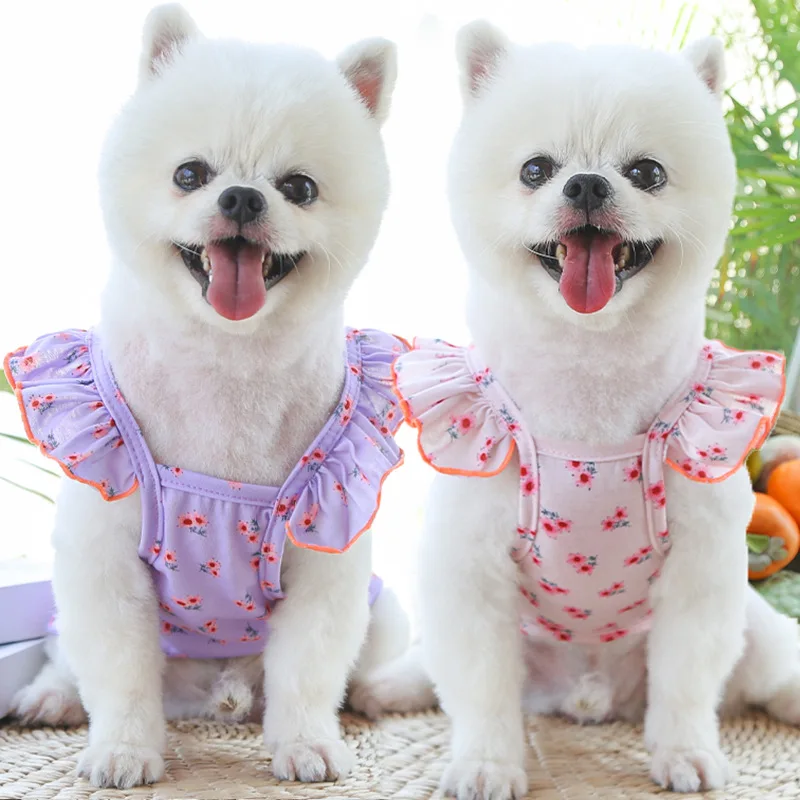 

Летняя футболка для девочек, собак, хлопковый жилет для маленьких и средних собак, платья принцессы чихуахуа, крутая одежда для прогулок