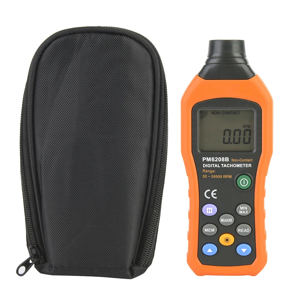 

PEAKMETE PM6208B 50~99999 RPM Non-contact Digital Tachometer Rotation Meter with LCD Display Non-contact Tachometer Non-contact