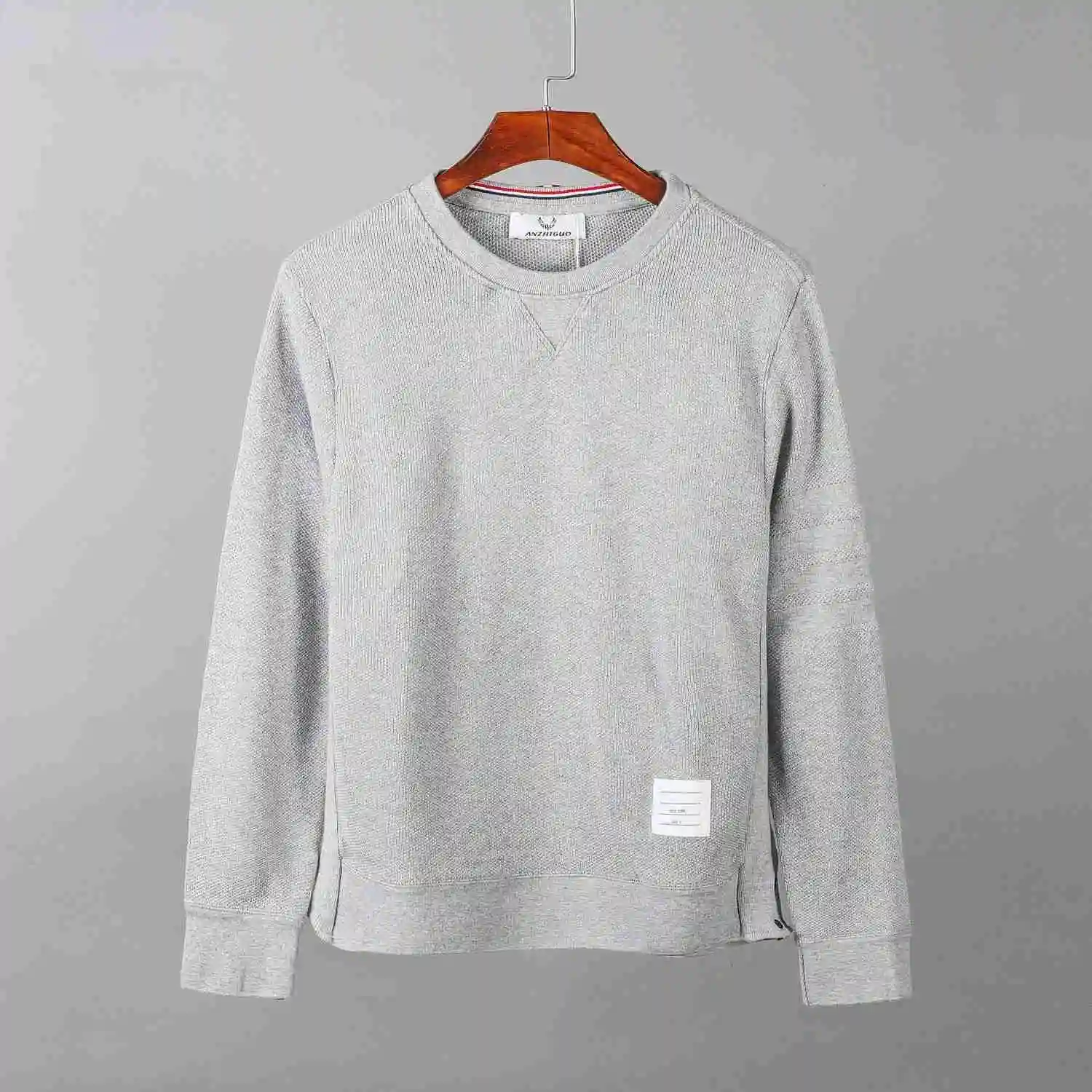 Autumn Sweater Long Sleeve Cotton Pullover Casual Sport Top Korean Fashion Jacquard Men T-Shirt High Quality