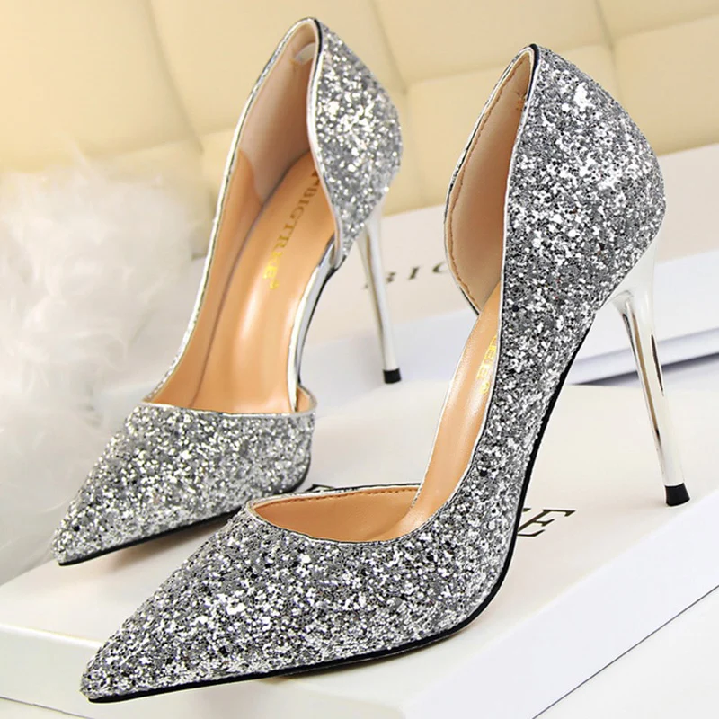 

Женские блестящие туфли-лодочки на высоком каблуке 2022 см