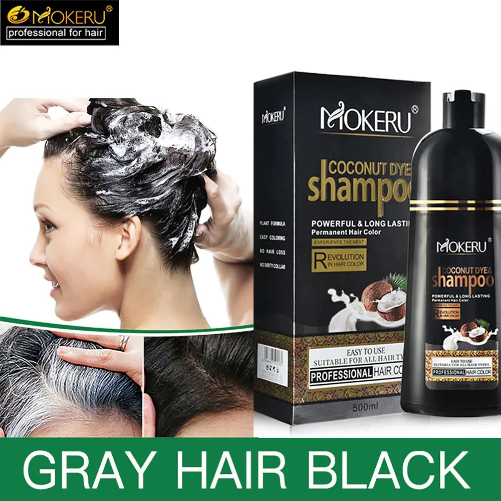 

Mokeru Long Lasting Hair Dye 1pc Black Hair Dye Shampoo Organic All Natural Coconut Hair Dye Shampoo for Neutral Sea Coconut Dye