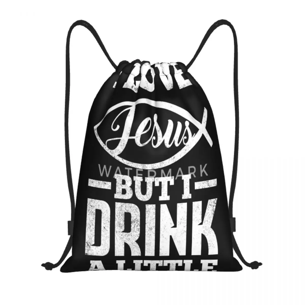 

Я люблю Иисуса, но я пью маленькие сумки на шнурке, индивидуальный рюкзак, вместительная сумка, хороший подарок, настраиваемый