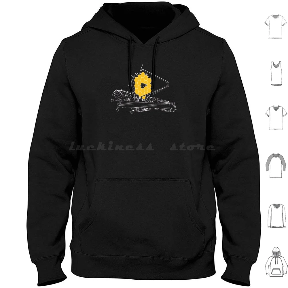 

James Webb Space Telescope Schematic Hoodies Long Sleeve Jwst James Webb Telescope James Webb Space Telescope Esa Csa