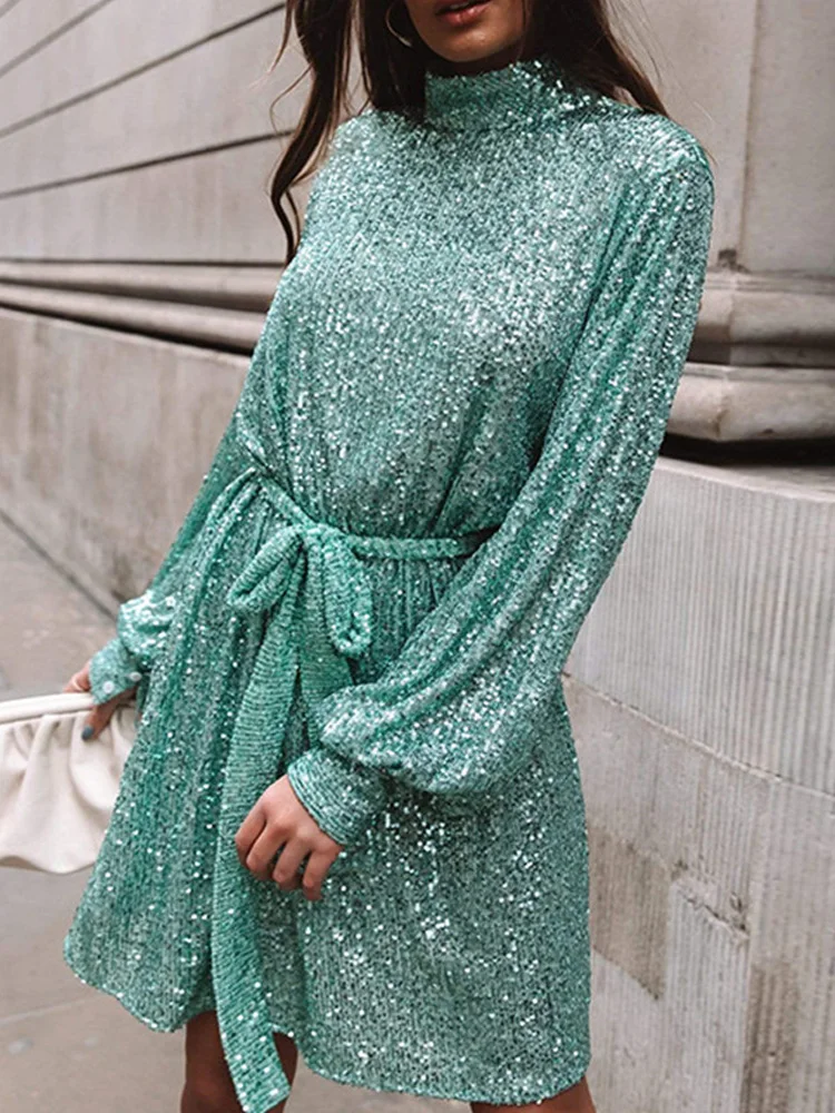 Женское коктейльное платье с пайетками Bonnie Forest и пышными рукавами блестящий