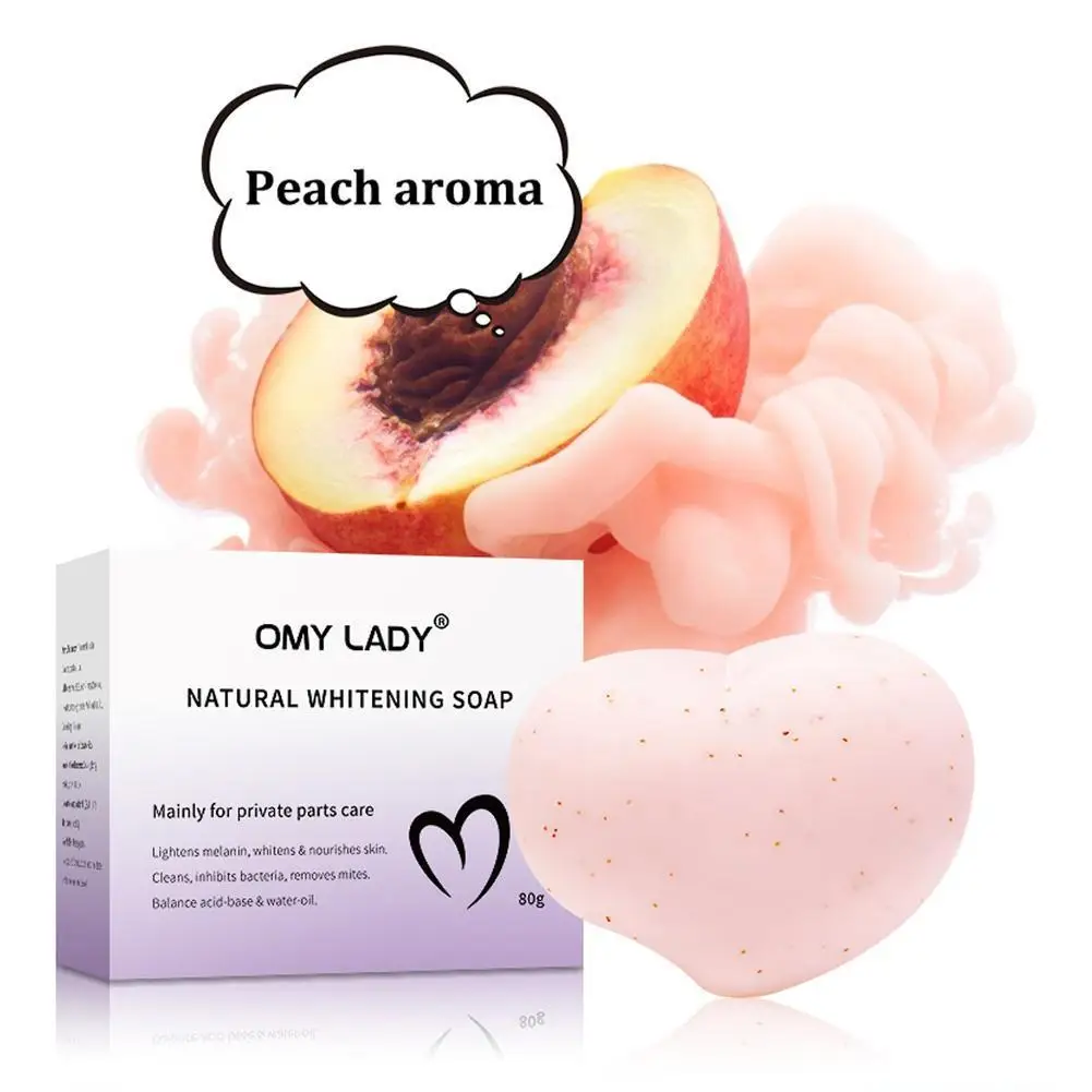 

OMY LADY Peach Scented Feminine Intimate Wash Whitening Body Scrub Yoni Soap Bar Organic Natural Whitening Soap