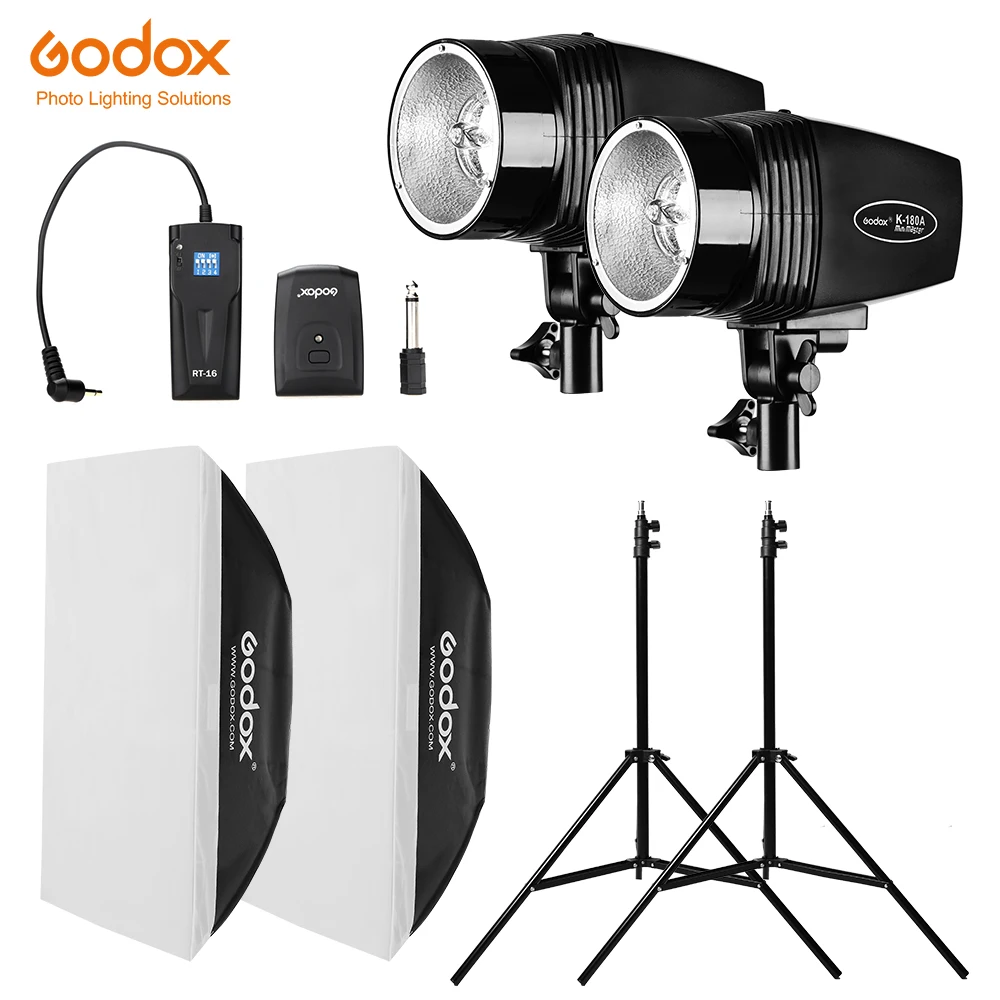 

Вспышка Godox 360Ws 2x 180Ws строб студия светильник триггером, 2x50x70 см, 2x190 см