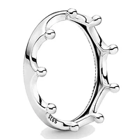authentic 925 sterling silver sparkling polished crown ring for women wedding party europe pandora jewelry