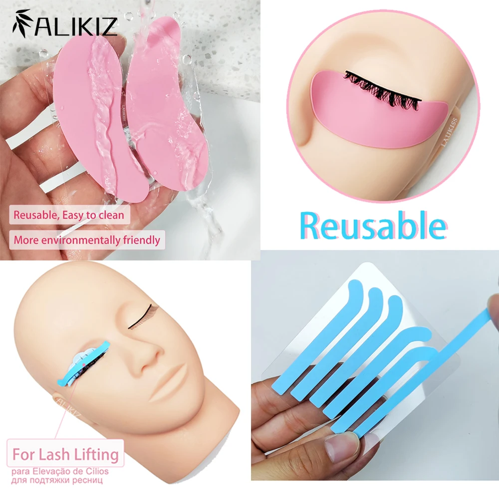 

New Eyelash Lifting Silicone Stripe Soft lashlift Curlers Pads set Eye Lash Extension Perm Ribbon Sticky Tape Makeup Tools