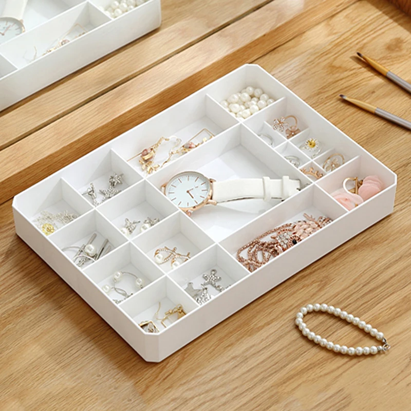 Casegrace Multi-lattice Jewelry Box With Lid Drawer Jewellery Display Storage Tray Organizer Case for Necklace Earrings Ring Box