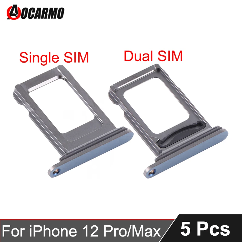 

5Pcs/Lot For iPhone 12 Pro / 12Pro Max SIM Card Tray Holder Single Dual Slot Replacement Parts