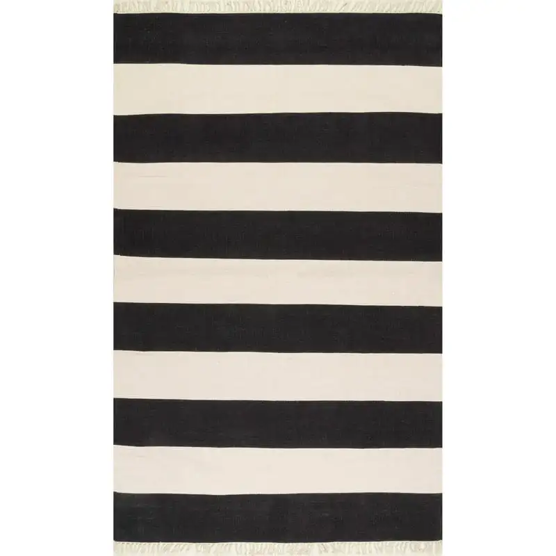 

Your Home Decor with a Striking Ashley Black and White Striped 3' x 5' Accent Rug Scarface Prayer mats muslim Welcome mats for f