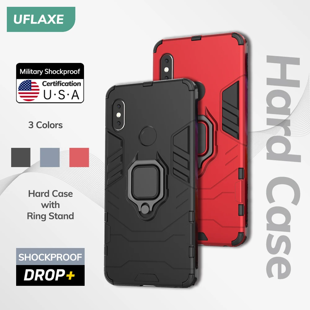 UFLAXE Original Shockproof Case for Xiaomi Redmi Note 5 / Note 5 Pro / Redmi 5 Plus Back Cover Hard Casing with Ring Stand