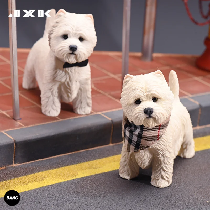 

1/6 In Stock JXK West Highland White Terrier Pet Dog Simulated Animal Model Toys Gift for Children Collection Ornament Art Toy