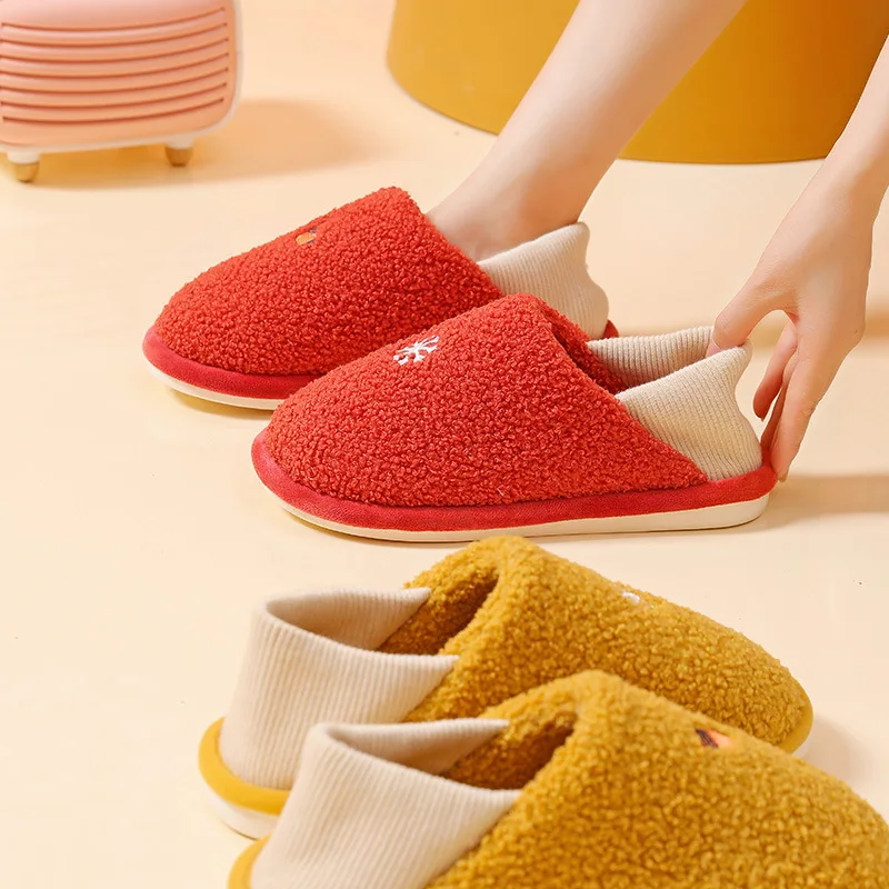 Warm winter woman slipper Fluffy slippers Thermal House Non slip Grip Contton Plush Indoor rubber Shoes Ladies Fuzzy Cozy Soft