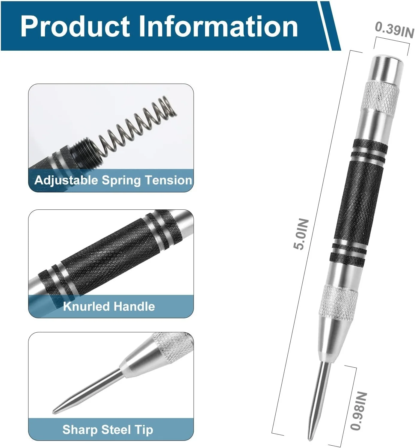 2 шт. пружинный автоматический центральный перфоратор инструмент для