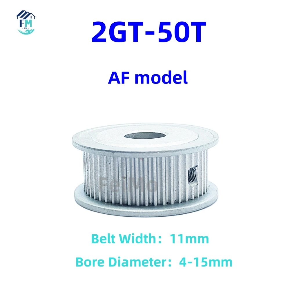 

FM 3D Printer Accessory 2GT Pulley AF Type 50T Tooth Width 11mm Synchronous Pulley Aperture 4mm-15mm Gear GT2 Synchronous Pulley