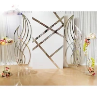 beautiful silver sinuate wedding backdrop for wedding event decoration