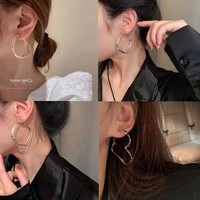 s925 needle minimalist hoop earrings for women heart womens earrings trend new accessories luxury korean fashion jewelry gaabou