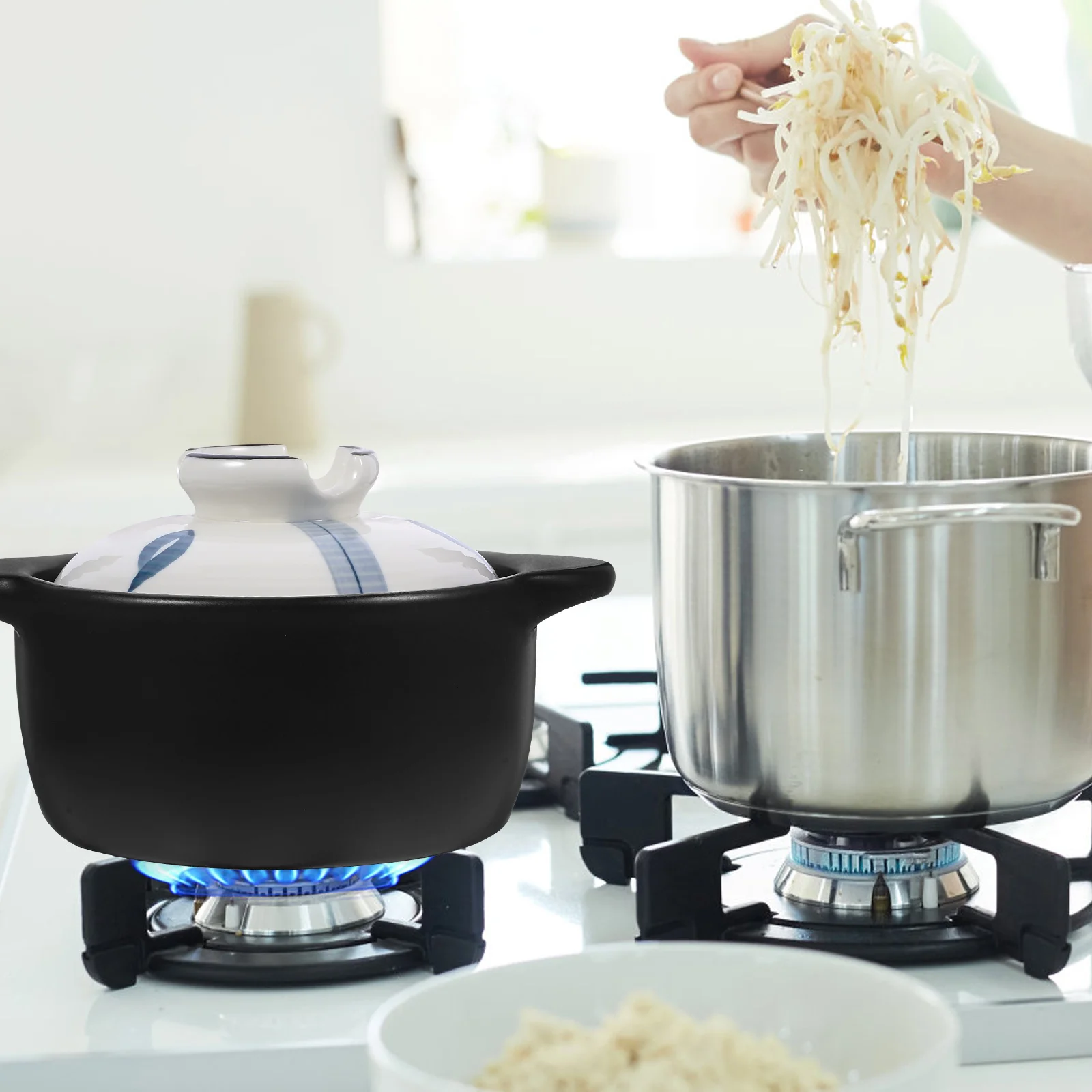 

Ceramic Casserole Cooking Pots Stew Japanese-style Ceramics Kitchen Cookware Soup Simmering