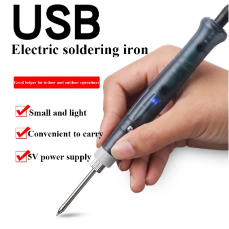 

Portable USB Soldering Iron Professional Electric Heating Tools Rework Indicator Light Handle Welding Gun outdoor Repair Tool