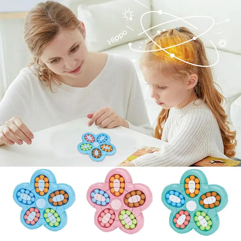 

Fidget Rotating Cube Magic Bean Rotating Finger Cube Puzzle Toy Small Beads Magic Cube Children's Puzzle Ball Game Toys For Kids
