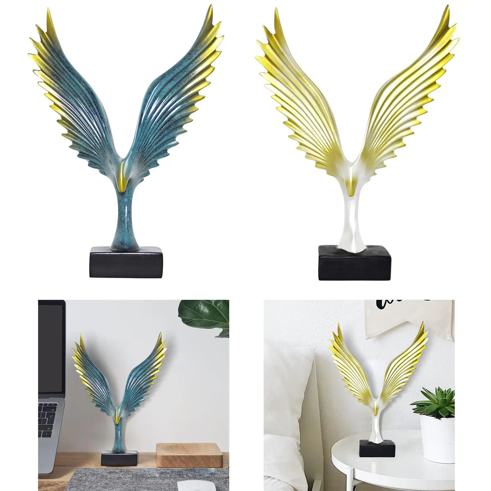 

Wing Figurine Sculptures Resin Statue Home Office Modern Cabinet Yard Patio