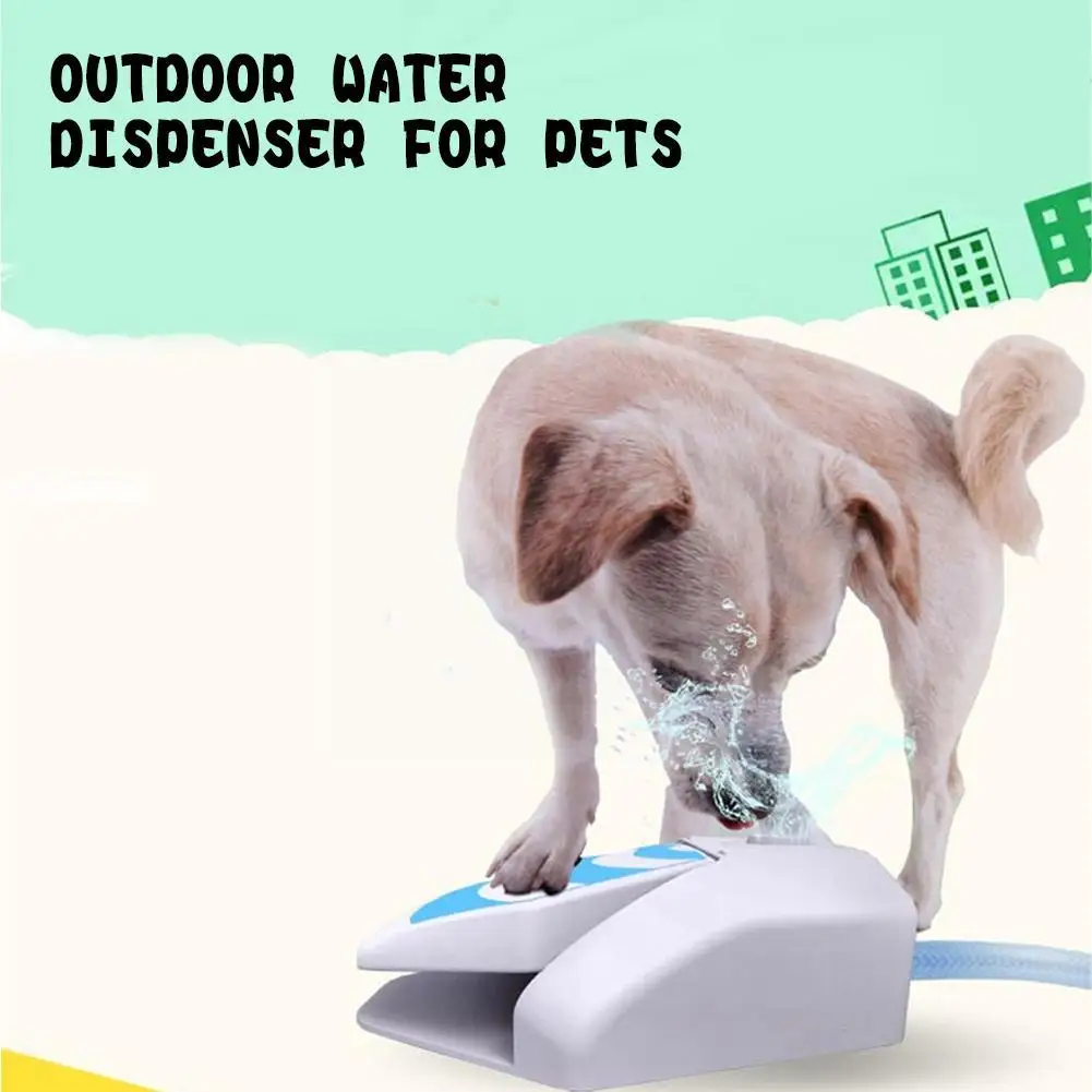 Dog Outdoor Water Fountain Pet Water Feeder Dog Step Large Capacity Funny Automatic Pedal Foot Drinking Drinker Dispenser S J0M3 images - 6