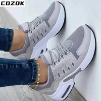 2022 women sneakers summer fashion mesh material shoes breathable female lace up sport platform shoes non slipper soft bottom
