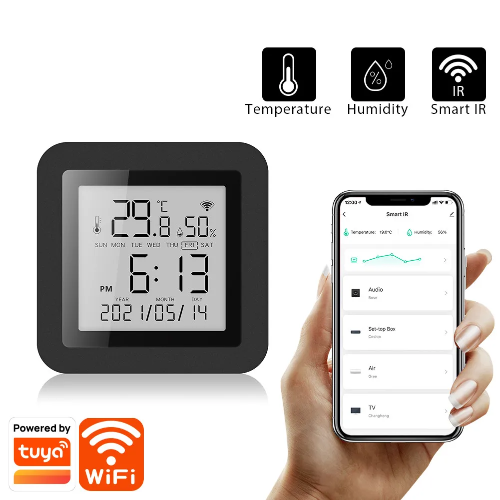 Акция Wi-Fi датчик температуры и влажности Tuya Встроенная ИК-бытовая техника с